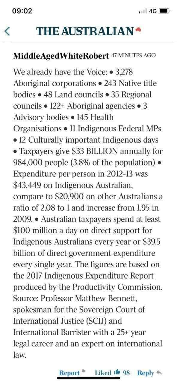 Aboriginal expenditure meme