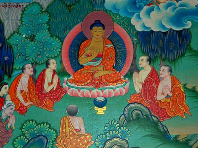 Buddha teaching with desciples