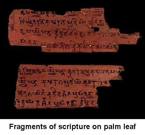 Scriptures on palm leaf